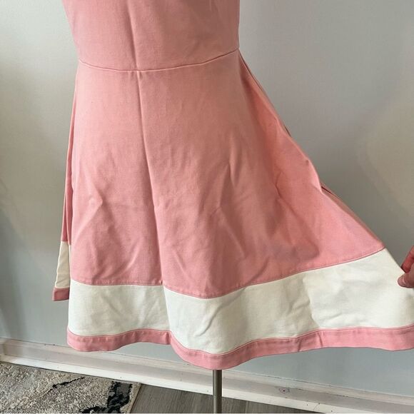 Aqua Bloomingdale’s Pink & White Color Block Sleeveless Dress Size Medium - Picture 6 of 8